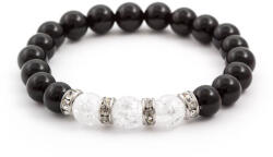 Agato Beneto Brățară cu mărgele din onix și cristal MINK51 / 17