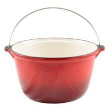  Zománcozott öntöttvas bogrács 5 literes piros (13253)