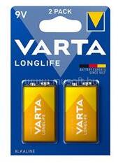 VARTA LONGLIFE tartós elem 6LR61, alkáli, 2db/csomag (VARTA_4122101412) (VARTA_4122101412)