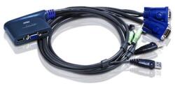 ATEN 2-Port USB KVM Switch KVM kapcsoló Kék (CS62U)