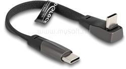 Delock USB 2.0 Laposkábel USB Type-C apa - USB Type-C apa USB Type-C apa hajlított PD 3.0 60 W 14 cm fekete (DL80750) (DL80750)