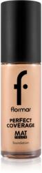 Flormar Perfect Coverage Mat Touch Foundation mattító alapozó kombinált és zsíros bőrre árnyalat 308 Fair Ivory 30 ml