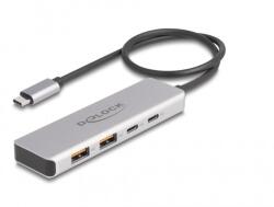 Delock USB 10 Gbps USB Type-C hub 2 x A-típusú USB csatlakozóval és 2 x USB Type-C csatlakozóval, valamint egy 35 cm hosszú csatlakozó kábellel - techsend