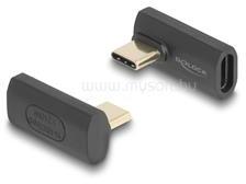 Delock USB Adapter 40 Gbps USB Type-C PD 3.1 240 W csatlakozódugóval - csatlakozóhüvellyel, elforgatott ívelt bal / jobb 8K 60 Hz fém (DL60244) (DL60244)