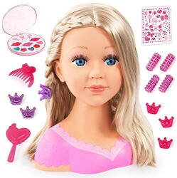 Bayer Design Charlene supermodel with cosmetics, makeup and Frisierkopf (blonde) (90088AA) Figurina