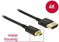 Delock kábel High Speed HDMI Ethernet - HDMI-A apa > HDMI Micro-D apa 3D 4K 2 m Slim Prémium (DL84783) (DL84783)