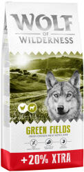 Wolf of Wilderness 14, 4kgWolf of Wilderness Adult ''Green Fields'' bárány - gabonamentes száraz kutyatáp 12 + 2, 4 kg ingyen akcióban