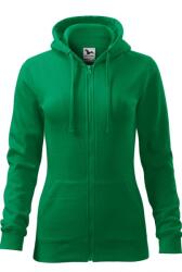 MALFINI Trendi Zipper női kapucnis pulóver, középzöld, XL-es méret