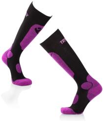 Try To Fly 3/4-es fekete-fuksziaszínű merinó gyapjú SKI SOCKS sízokni, 39-42 EU, Többszínű (TF42-200-2)