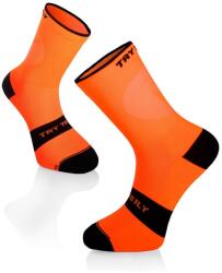 Try To Fly Fluo narancssárga CYCLING LIGHT SOCKS kerékpáros zokni, 43-46 EU, Többszínű (TF31-504-3)
