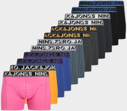 Jack & Jones Jack & Jones, Logós derekú boxer szett - 12 db, Pasztellrózsaszín, Mandarinszín, Királykék, L (12277575-BLACK-STRAWBERRY-ASPHALT-BLUE-DARK-N)