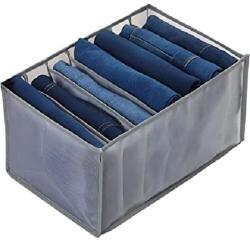 Original Deals textilhálós doboz ruhák és fehérneműk rendezéséhez, 7 rekesszel, hossza 36 cm x szélesség 20 cm x magasság 20 cm, szürke (22AGL1014)