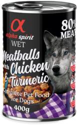 Alpha Spirit 12x400g alpha spirit Dog Meatballs Csirke & kurkuma nedves kutyatáp