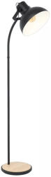 EGLO Állólámpa talpkapcsolóval, 160 cm, fekete-fa színű - Lubenham Eglo 44059, 1xE27 foglalattal (44059)
