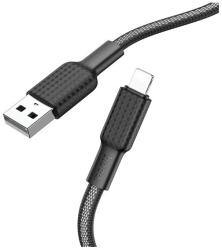 hoco. x69 adatkábel, usb - lightning, 2.4a, 100cm, törésgátló, cipőfűző, fekete/fehér, kompatibilis: Apple iPhone 14 Pro / iPhone 14 Plus / iPhone 14