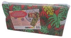 Mabadi Napozó párna 61x178x1, 5cm zöld-piros pálmalevél mintával (15100)