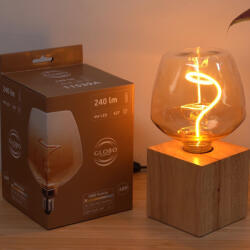 GLOBO E27 LED dekor fényforrás, 4 W, 240 lm, 1800 K, színátmenetes borostyán üveg, 16, 3x12, 3 cm (11539A)