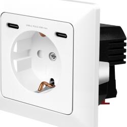 LogiLink Priza Logilink PA0331, 1 x Schuko, 2 x USB-C, 25 W, White (PA0331)