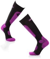 Try To Fly 3/4-es fekete-fuksziaszínű merinó gyapjú SKI SOCKS sízokni, 35-38 EU, Többszínű (TF42-200-1)