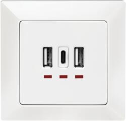 LogiLink Priza Logilink PA0254, 15W, 2 x USB-A, 1 x USB-C, White (PA0254)
