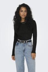 ONLY Only, Carlotta felső hullámos szegélyekkel, Fekete, L (15291987-BLACK-L)