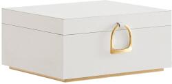 SONGMICS Ékszerdoboz, ékszerrendező fogantyúval, kivehető ékszertálcával, elefántcsont fehér (JBC165W01) - vasbutor