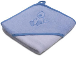 Stella fürdőlepedő hímzett 80x80cm kék-fehér kacsa - babamarket