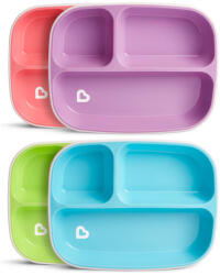 Munchkin tányér szett háromrekeszes tapadó aljú Splash 2db 6hó - babamarket