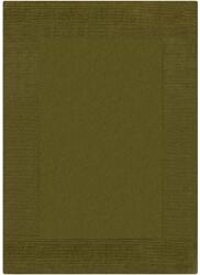 Flair Rugs Textured Wool Border téglalap alakú szőnyeg, 160 x 230 cm, 3000 g/m2, 100% gyapjú, zöld