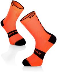 Try To Fly Fluo narancssárga CYCLING SOCKS kerékpáros zokni, 43-46 EU (TF31-404-3)