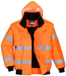 Portwest Hi-Vis 3 az 1-ben bomber kabát (C467ORRXXXL) - pepita