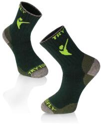 Try To Fly Heavy Hiking merinó gyapjú túra zokni, 35-38 EU, Dark Green (TF33-301-1)