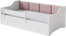 Kobi Egyszemélyes ágy Erik 160x80 Fehér - rózsaszín panel