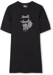 Karl Lagerfeld Kids KARL LAGERFELD KIDS, Kerek nyakú póló strasszköves rátétekkel, Fekete, 156 CM (Z30458-09B-14Y)