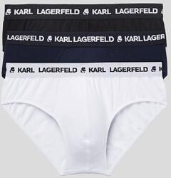 Karl Lagerfeld Karl Lagerfeld, Pamutkeverék Alsónemű Szett - 3 Pár, Fehér, Fekete, Sötétkék, XL (A1M47152-937-XL)