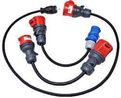  Schrack adapter készlet mobil töltőhöz, CEE 16A, CEE blau, Schuko