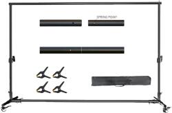 Háttér állványkeret, állítható méretű, erős szerkezet, kerekek 2x3 m