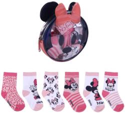  DISNEY Minnie egér mintás zokni szett/5db Díszcsomagolásban 6-9 hó