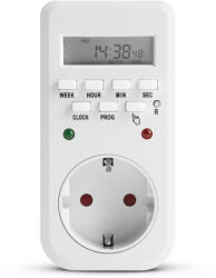 Delight 20298B digitális kapcsolóóra, LED visszajelzővel, 230V, 16A, 3680W