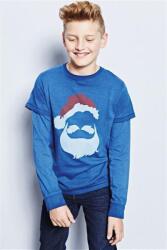 Next póló kék vidám Mikulás mintás 2-3 év (98 cm)