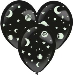  Űr léggömb lufi 3 db-os kiegészítőkkel sötétben világító