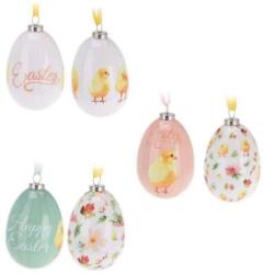  Húsvéti tojás fényes mintás 6cm 2db-os