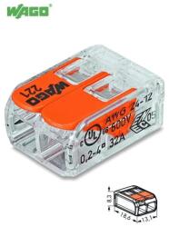  Wago 221-412 Compact oldható univerzális vezeték összekötő mindenfajta vezetékhez
