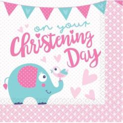  Christening, Keresztelő szalvéta 16 db-os 33*33 cm rózsaszín