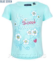  Blue Seven póló menta szín eper virágos, epres kollekció 6-9 hó (68 cm)