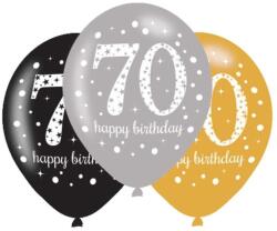 70 éves Happy Birthday léggömb lufi 6 db-os