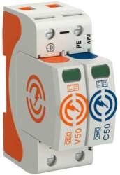 Obo T1+T2 típusú SPD, V50, 1-pólus+NPE, 280 V túlfeszültség levezető 5093522