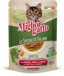 Migliorgatto IS Ad Cat Soup Beef Green peas 85g