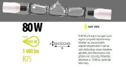  „LINEÁRIS „ceruza halogén HALOGÉN IZZÓ ECO 78mm 230V/80W cikkszám: ze0101″