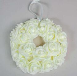  Polifom rózsafejes koszorú, kopogtató 21cm